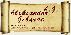 Aleksandar Gibarac vizit kartica